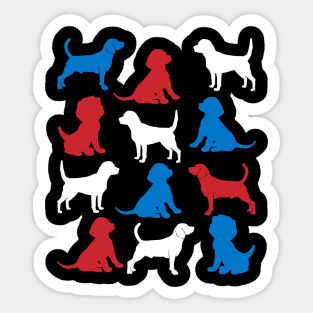 Patriotic Beagles Dog America Flag 4Th Of July Sticker